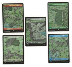 LOTE 5 LOTR x MTG FOIL LANDS Full Art Magic Forest Island Mountain Plains x5 - Image 1