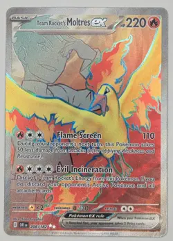 Team Rocket's Moltres EX 208/182 Destined Rivals Pokemon TCG NM - Image 1