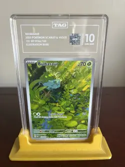 Pokemon 151 Bulbasaur Illustration Rare 166/165 TAG 10 Gem Mint - Image 1