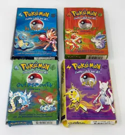 All 4 Base Set Theme Decks 🅱 Blackout Brushfire Overgrowth Zap 🏝 Pokemon WOTC - Image 1
