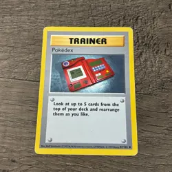 Pokedex 87/102 Uncommon Base Set Shadowless Pokemon Unlimited Moderately Played - Image 1