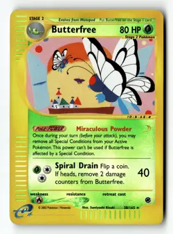 Pokemon Card Butterfree (38) Reverse Holo LP Expedition 038/165 - Image 1