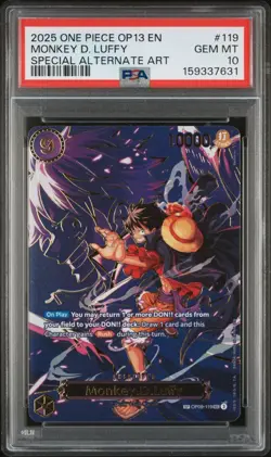 One Piece Monkey D Luffy Special Alternate Art OP13 OP09-119 PSA 10 Gem Mint - Image 1