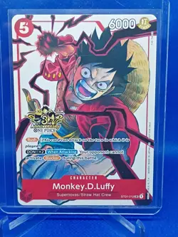 Monkey D. Luffy ST01-012 3rd Anniversary Promo Alt Art One Piece Stamped English - Image 1