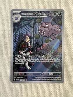 Team Rocket's Weezing 199/182 Illustration Rare Destined Rivals Pokemon NM - Image 1