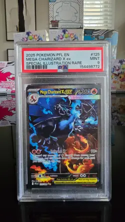 Pokemon TCG Mega Charizard X ex 125/094 Me02 Phantasmal Flames SIR Holo PSA 9 - Image 1