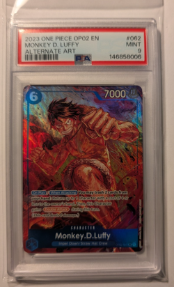 One Piece OP02 EN Alternate Art #062 Monkey D Luffy PSA 10 GEM MINT - Image 1
