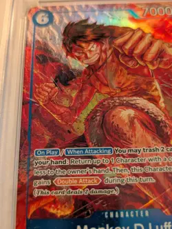 One Piece OP02 EN Alternate Art #062 Monkey D Luffy PSA 10 GEM MINT - Image 5