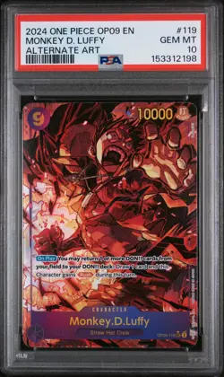 2024 ONE PIECE OP09-EMPERORS IN THE NEW WORLD #119 MONKEY D. LUFFY PSA 10 - Image 1