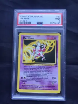 Pokemon Cards: Base Set 2 Rare: Mr. Mime 27/130 PSA 9 - Image 1