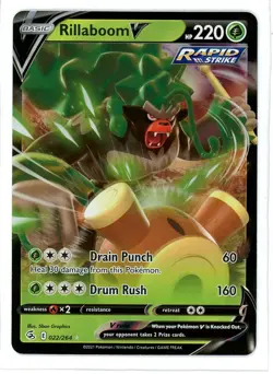 Rillaboom V 022/264 Fusion Strike Pokemon Card - Image 1