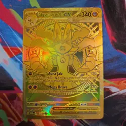 Mega Lucario EX 188/132 Hyper Rare Mega Evolutions NM Pack Fresh Gold Card - Image 1