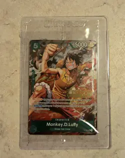 Monkey.D.Luffy P-135 Winner Stamp OP16 Pre-Release Event Promo Card Sealed - Image 1