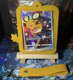 Dedenne Collectible Silicone Keychain with Chinese Exclusive Promo Full Art Card - Image 2