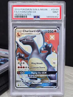 Pokemon Card Charizard GX #SV49/SV94 Hidden Fates 2019 Full Art Rare Holo PSA 9 - Image 1