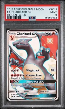 Pokemon Card Charizard GX #SV49/SV94 Hidden Fates 2019 Full Art Rare Holo PSA 9 - Image 3