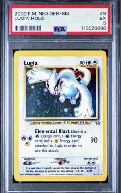 2000 Pokemon Lugia (Neo Genesis) Holo Rare 9/111 Unlimited PSA 5 (New Slab) - Image 1