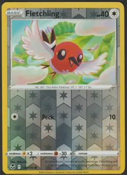 Fletchling 150/195 Silver Tempest Reverse Holo Common Pokemon TCG - Image 1