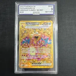 Charizard ex 228/197 Pokemon TCG 2023 SV03: Obsidian Flames Hyper Rare AGS 9 - Image 1
