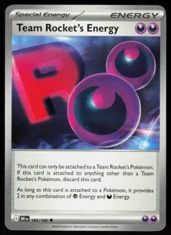 Team Rocket's Energy 182/182 Uncommon Destined Rivals Pokemon Near Mint - Image 1