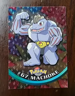 NM! FLAMES HOLO Foil #67 Machoke Series 1 Topps Pokemon Black Label - Image 1