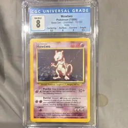 Wizards of the Coast 1999 Pokemon TCG Base Set Mewtwo 10/102 Holo Rare CGC 8 - Image 1