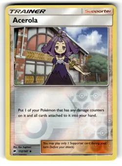 Acerola 112/147 Uncommon Burning Shadows Reverse Holo Pokemon Lightly Played - Image 1