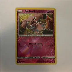 Pokemon TCG Snubbull Reverse Holo Common 90/149 SM Base Set 70HP EN 2017 - Image 1
