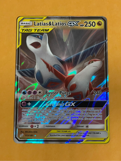 2019 Pokemon Sun Moon Team Up Latias Latios GX Full Art #113/181 NM- - Image 1