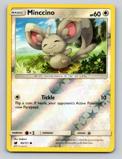 Minccino 85/111 Common Crimson Invasion Pokemon Reverse Holo NM - Image 1
