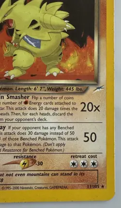 Dark Tyranitar - 11/105 - Pokemon Neo Destiny Unlimited Holo MP/EX - Image 5