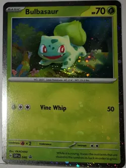 Bulbasaur 046 Swirl 🌀 Cosmos Holo Bleed Error Rare Pokemon TCG Black Star Promo - Image 2