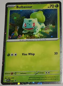 Bulbasaur 046 Swirl 🌀 Cosmos Holo Bleed Error Rare Pokemon TCG Black Star Promo - Image 4