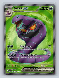 Arbok ex 185/165 Ultra Rare 151 Pokemon NM - Image 1