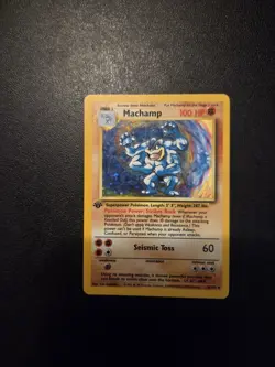Pokemon TCG Machamp Holo Rare 1st Edition Base Set 8/102 - Image 1
