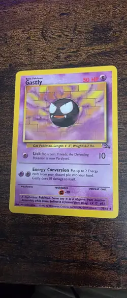 Gastly 33/62 Uncommon Fossil Pokemon Lightly Played - Image 1