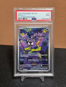 2024 POKEMON TEF EN-TEMPORAL FORCES ILLUSTRATION RARE #177 GASTLY PSA 9 - Image 1