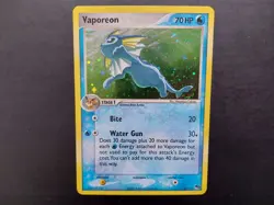 Pokemon - Vaporeon 6/17 Rare Holo Pop Series 3 with Swirl - Image 1