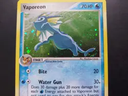 Pokemon - Vaporeon 6/17 Rare Holo Pop Series 3 with Swirl - Image 3