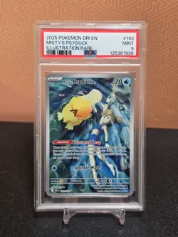 2025 Pokemon Mistys Psyduck Illustration Rare PSA 9 - Image 1