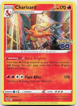 Charizard 010/078 Holo Rare Pokemon GO Pokemon Holo Near Mint - Image 1
