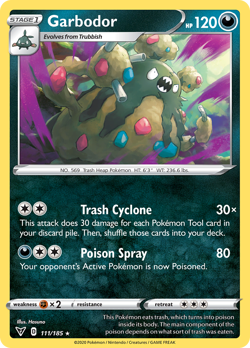 GARBODOR 111/185 R VIVID VOLTAGE POKEMON REVERSE HOLO LP - Image 1