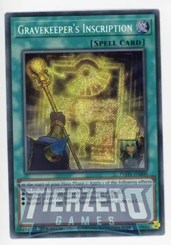 Yugioh PHHY-EN000 - Gravekeeper's Inscription - Secret Rare - Image 1