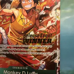 Monkey.D.Luffy P-135 Winner Stamp OP16 Pre-Release Event Promo - LP Condition - Image 2