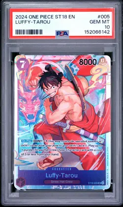 2024 ONE PIECE STARTER DECK ST18-PURPLE MONKEY D. LUFFY #005 LUFFY-TAROU PSA 10 - Image 1