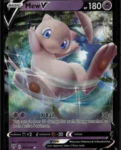 Mew V Ultra Rare SWSH03: Darkness Ablaze 069/189 Psychic Holo Pokemon Card - Image 1