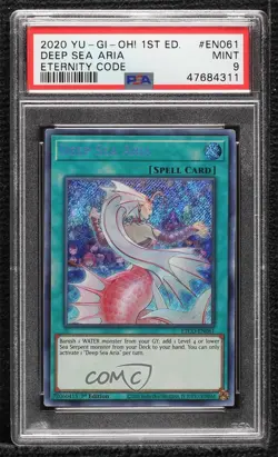 Deep Sea Aria 1st Ed. YuGiOh Eternity Code PSA 9 MINT - Image 1