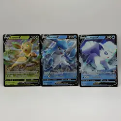 2022 Pokemon TCG SWSH Promo Holo 3-Card Lot Leafeon V Glaceon V Vulpix - Image 1