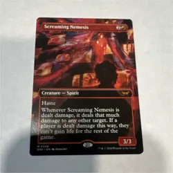 MTG Screaming Nemesis Borderless Duskmourn: House of Horror Mythic 0348 - Image 1