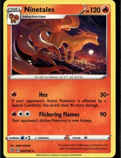 Ninetales Rare SWSH02: Rebel Clash 025/192 Fire Pokemon Card - Image 1